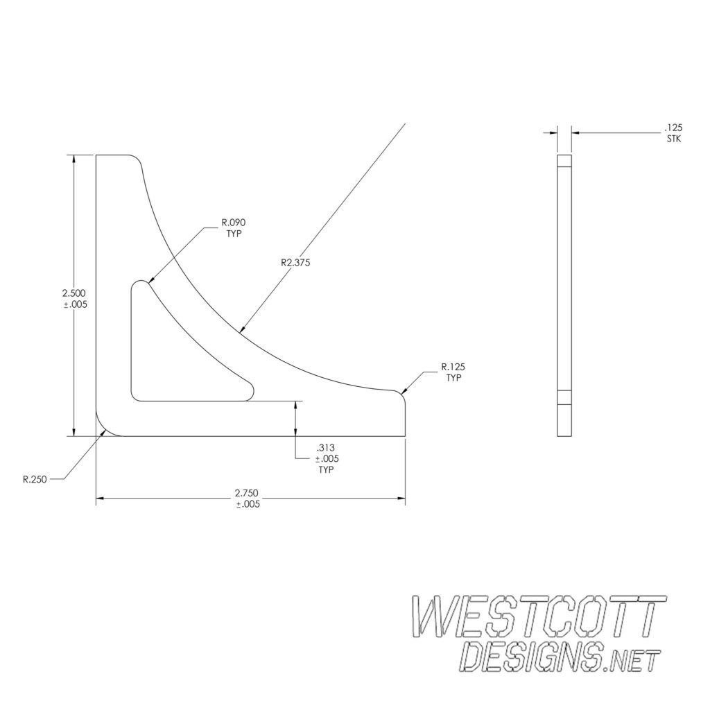 Steel Corner Gusset Weld On - Westcott Designs