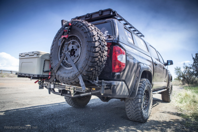 Universal Hitch Mount Tire Rack with Cooler Mount & Work Table ...