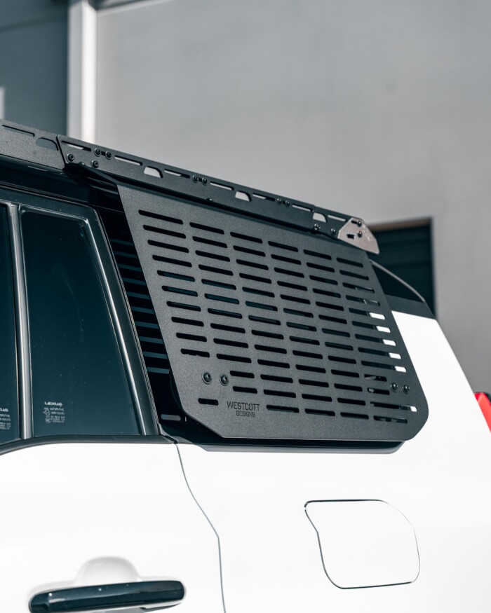 2024 Lexus GX 550 Molle Panels by Westcott Designs that fit the Westcott Designs GX 550 Roof Racks ISO view 2