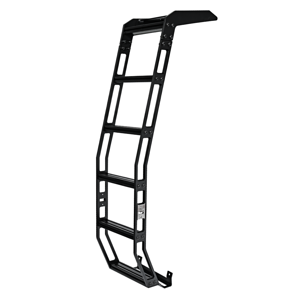 2024 Toyota Land Cruiser (LC 250) Rear Hatch Ladder by Westcott Designs 3/4 profile view studio