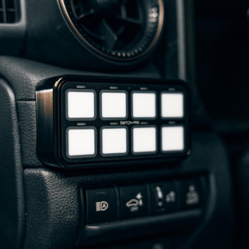 2024 Toyota Land Cruiser (LC 250) Switch Pros Billet Aluminum Keypad Mount by Westcott Designs Lifestyle 3/4 dash closeup