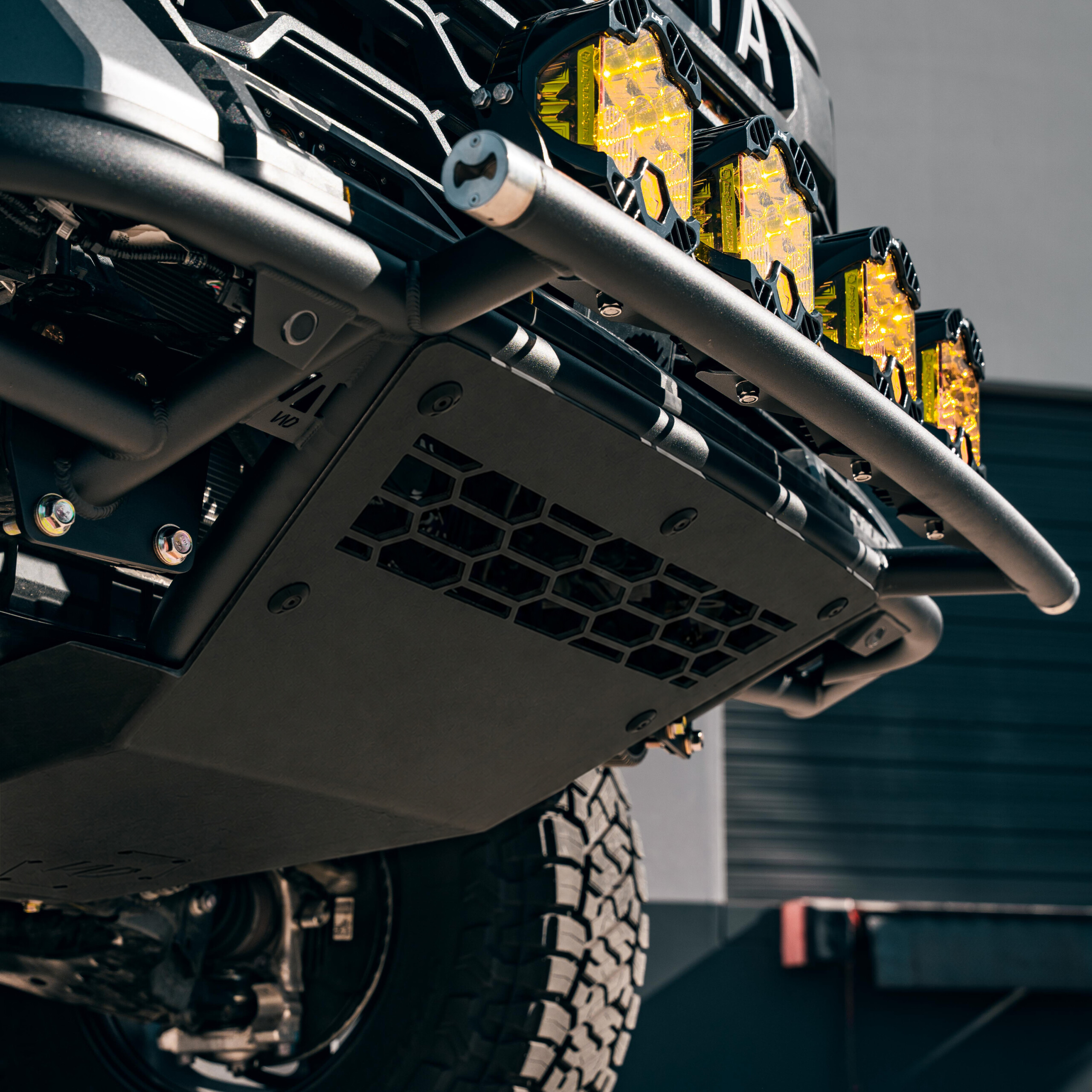 2022-2026 Toyota Tundra 3rd Gen Front Bumper & Skid Plate Package with Added Light Bar Bracket from Westcott Designs™ - LS10
