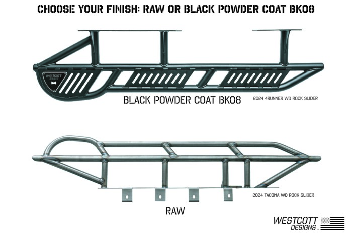 Westcott Designs Rock Sliders Choose Your Finish - RAW or Black Powder Coat BK08