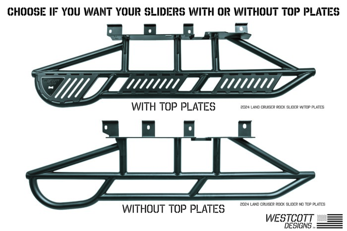 Westcott Designs Rock Sliders Choose Top Plates or No Top Plates