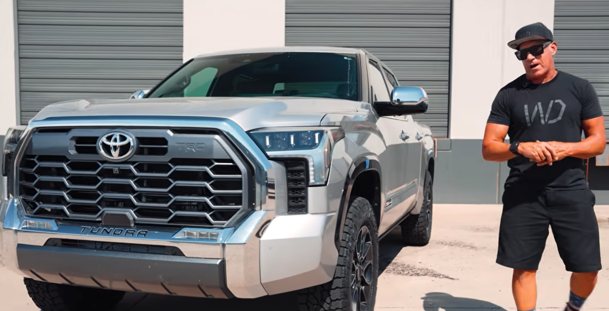 jeff westcott walking around a new toyota tundra