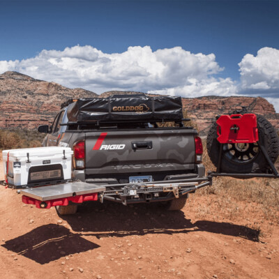 Universal Hitch Mount Tire Rack with Cooler Mount & Work Table ...